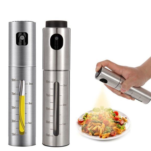 Stainless Steel Oil Sprayer,Sturdy Durable Olive Oil Sprayer,Multifunction Kitchen Oil Spray Bottle With Brush,Olive Oil Spray Bottle Kitchen Gadgets Accessories For Fryer,100ml