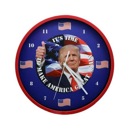 Trump Talking Clock Battery Operated Red Color Frame White Box