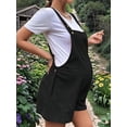 thumbnail image 3 of Women'S Summer Casual Bib Short Overalls Loose Linen Jumpsuit Beach Outfits Travel Vacation Clothes Black XL, 3 of 6