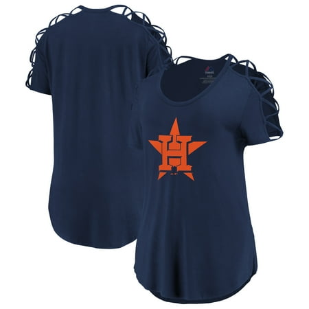 Houston Astros Majestic Women's Best Comeback Lattice T-Shirt -