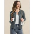 thumbnail image 2 of Women's Crew Neck Button Down Long Sleeve Cardigan Sweater, 2 of 5