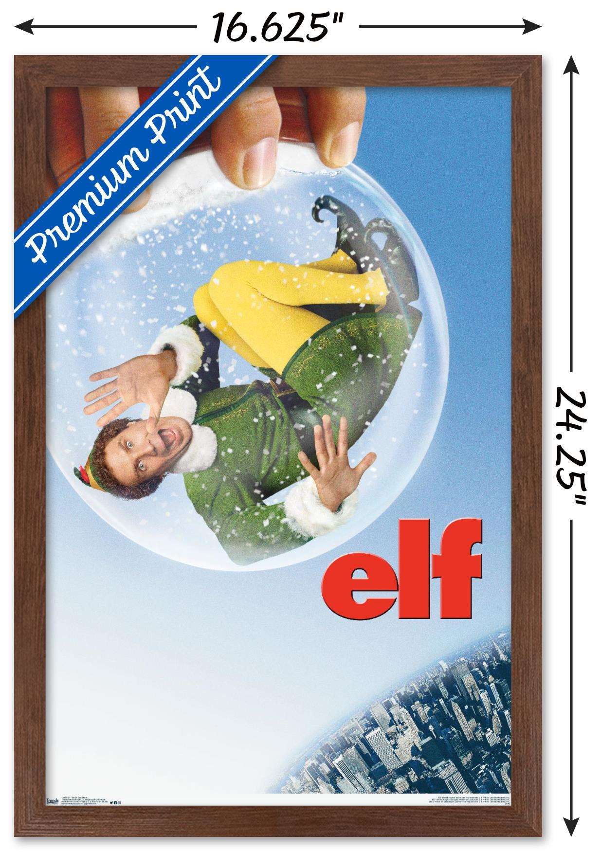 Elf - Snow Globe One Sheet Wall Poster, 14.725" x 22.375", Framed