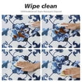 thumbnail image 4 of Nawypu Blue Tile Print Indoor/Outdoor Fabric Elastic Table Cover - Delft Blue Medallion Design Soil Resistant, Water Repellent Fabric Elastic Table Cover, Round，Multi-Size, 4 of 7