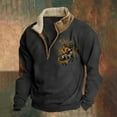 thumbnail image 2 of DHFJKG Men's Santa Pullover Quarter Zip Reindeer Printed Sweatshirt Long Sleeve Christmas Holiday Autumn Winter Sports Casual Pullover Casual Tops, 2 of 3