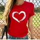 thumbnail image 2 of Camisetas Moocorvic para mujer, tallas grandes, para San Valentín, con estampado de corazones, manga corta, lindas camisetas gráficas., 2 of 4