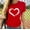 Red, variant on Black*Friday Discounted Items under $5 GaThRRgYP Summer Tops for Women,Womens Blouses Plus Size,Women Short Sleeves Heart-shaped Print Casual Tops Blouse T-shirt
