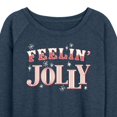 thumbnail image 3 of Instant Message - Christmas - Feelin' Jolly - Women's Lightweight French Terry Long Sleeve Shirt, 3 of 6