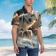 thumbnail image 3 of Balery Wolf Family Winter Wonderland Camisas hawaianas de manga corta para hombre, camisas playeras de corte holgado, camisas de vacaciones con botones,Large, 3 of 7