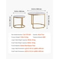 thumbnail image 2 of Small Round Nesting Coffee Tables, 23.6 Inch Metal Frame Set, Vintage Nightstand & End Table for Bedroom, White/Gold, 2 of 10