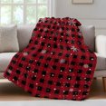 thumbnail image 4 of Red Black Plaid Christmas Snowflake Throw Blanket,Flannel Fleece Blanket with Striped Design for Couch,Winter Snowflake Xmas Soft Breathable All Season Plush Blankets for Sofa Office Car Seat 40"x60", 4 of 9
