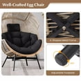 thumbnail image 6 of Laicejoy Oversized Egg Style Chair, Wicker Stationary Patio Egg Chair w/ Cushions & Headrest, Heavy-Duty Metal Frame, 6 of 8