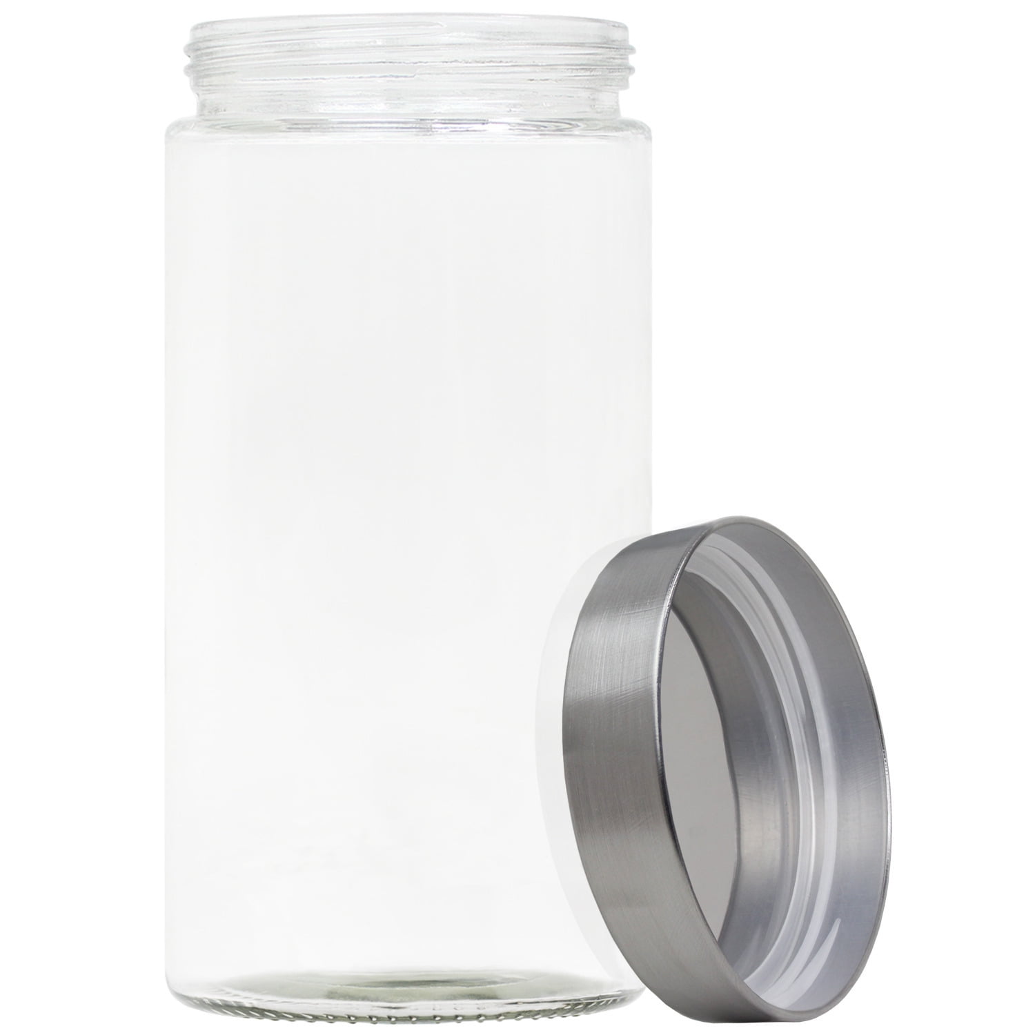 8oz Clear Glass Mason Jars (Silver Screw Top Cap) - 12/Case, Clear Type III 70-G450