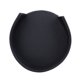 thumbnail image 3 of Posavasos de cuero PU con soporte, juego de 6 posavasos para protección de mesa, redondo negro, 3 of 8