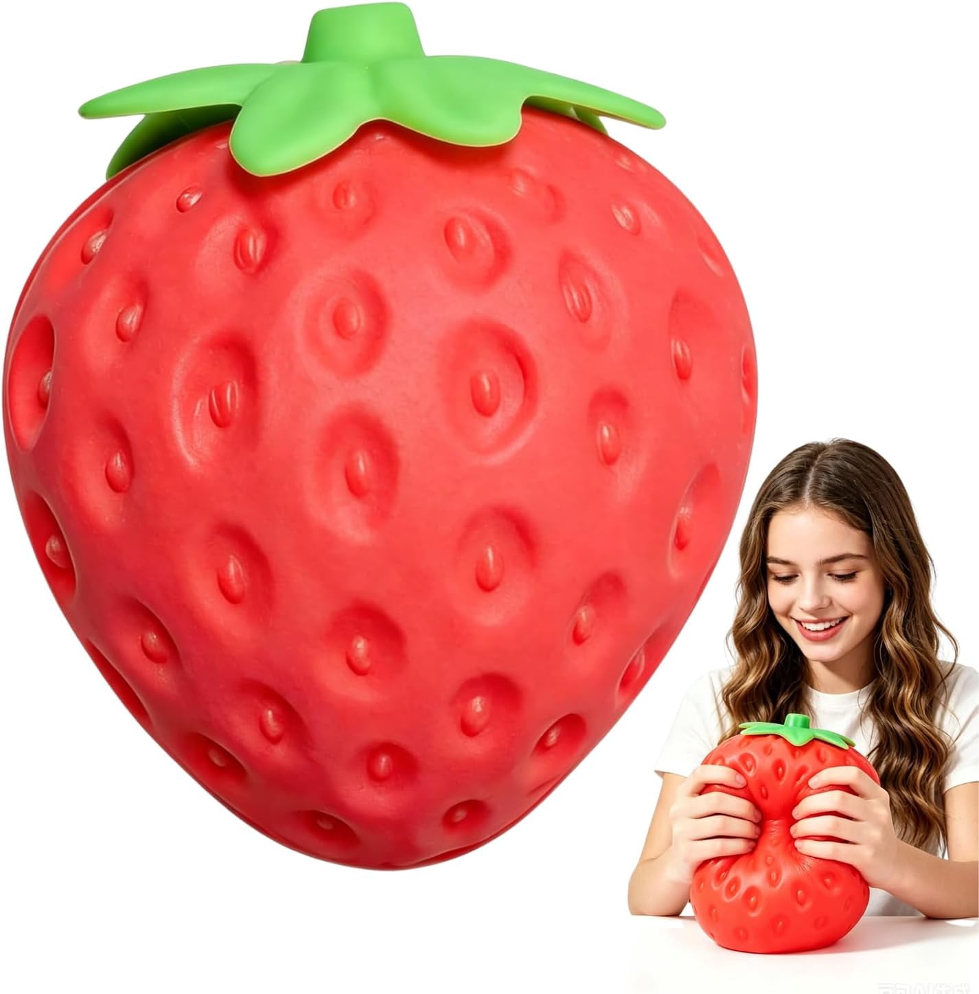 8in Giant Cherry Squishy, Jumbo Big Cute Realistic Cherry Stress Ball Soft Squishys Slow Rising Stress Ball for Anxiety Stress Party Favors (Giant Cherry)