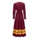 thumbnail image 4 of Vestido largo con cuello en V y temperamento de manga BBubble estampado de alto grado para mujer Pompotops  hdfakjf7085, 4 of 7