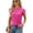 Barbie Pink, variant on New Womens Textured Crewneck Knit Solid Loose Casual T Shirts