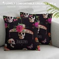 thumbnail image 3 of Pillow Cover,Funny Flower Skull Design, 3 of 5