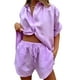 thumbnail image 1 of Txlixc, conjunto de ropa informal para mujer, camisas con botones de manga 3/4 de Color sólido de verano, Tops y pantalones cortos con cordón, trajes Txlixc Moda, 1 of 4