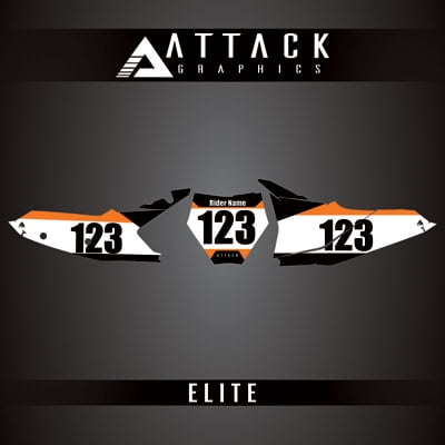 Attack Graphics Elite Number Plate Backgrounds for KTM 250 XC-F 2023
