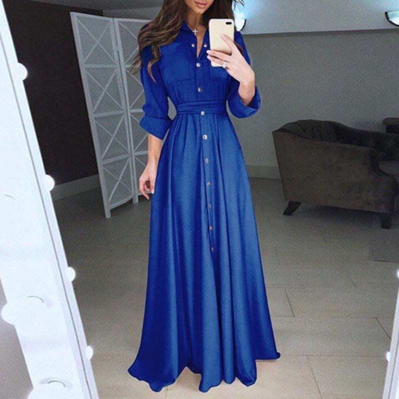 chiffon button down dress