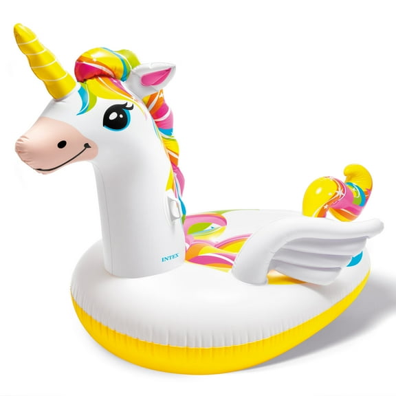 Intex: Mega Unicorn Inflatable Pool Island Float - (57291EP) Inflated 99in L x 64in W x 57in H, Colorful Unicorn Water Pool Float, 440 lbs. Max Weight Capacity