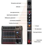 Depusheng DX8 Sound Controller Interface 8 Channel Digital USB Bluetooth MP3 Computer Input 48V Phantom Power Stereo DJ Studio