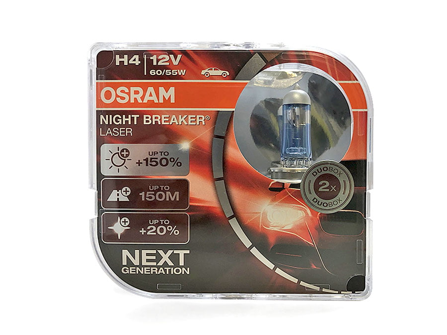 der ovre Berygtet Van H4/9003/HB2: Osram +150% Night Breaker Laser Halogen Bulb 64193NL (Pack of  2) - Walmart.com