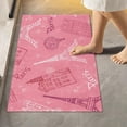 thumbnail image 2 of Dreamtimes Luxury Bathroom Rug Set 2 PCS, Pink Romantic Paris Streets Soft Absorbent Bath Rug and U-Shaped Contour Toilet Rug, Non-Slip Bath Carpet Bath Mats for Bathroom, 24"x16"+24"x20", 2 of 4
