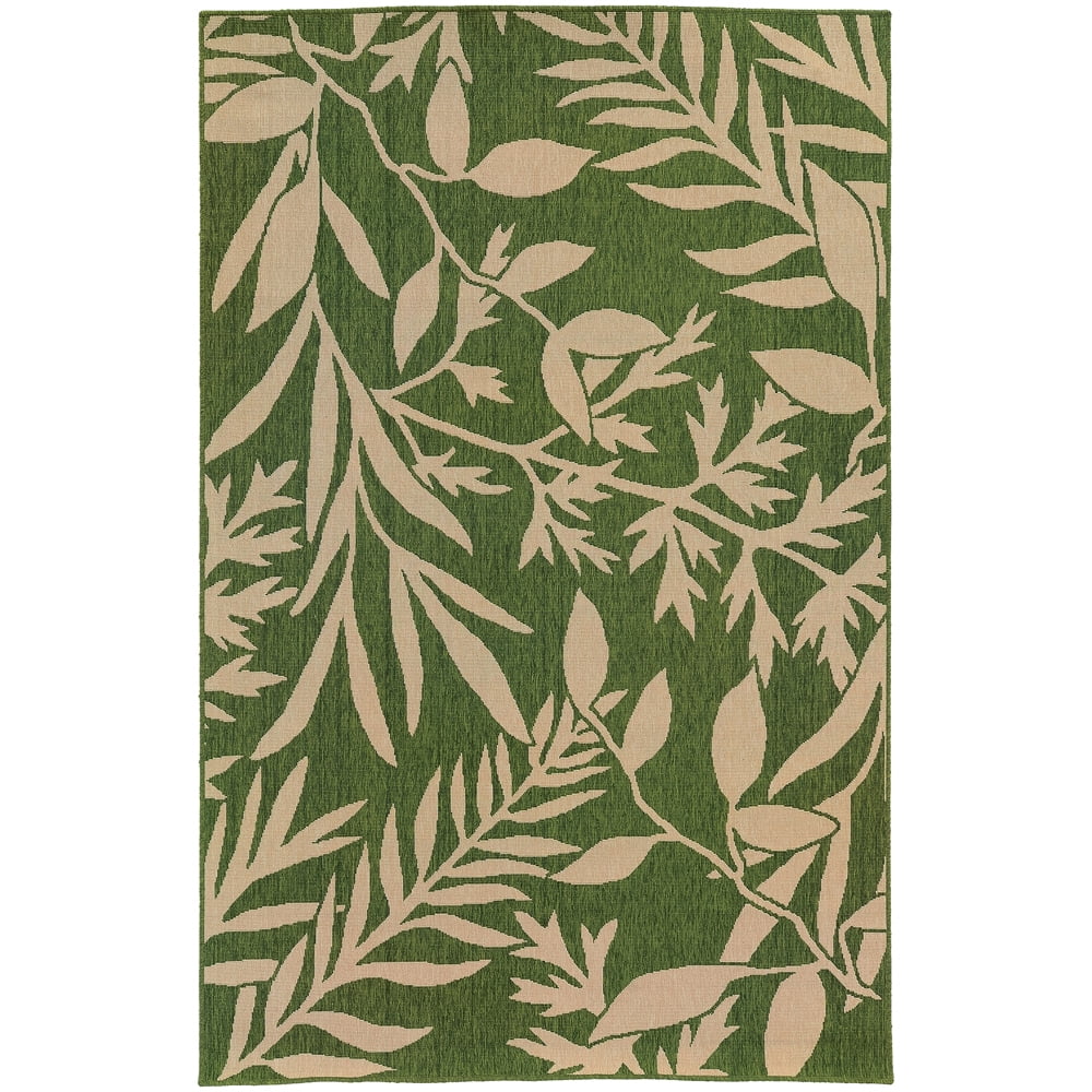 Tommy Bahama Seaside Area Rugs 1631G Contemporary Green Leaves Petals