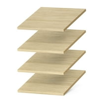 Easy Track 12 In Wide Wooden Organizer Closet Shelf, Honey Blonde, (4 Pack)