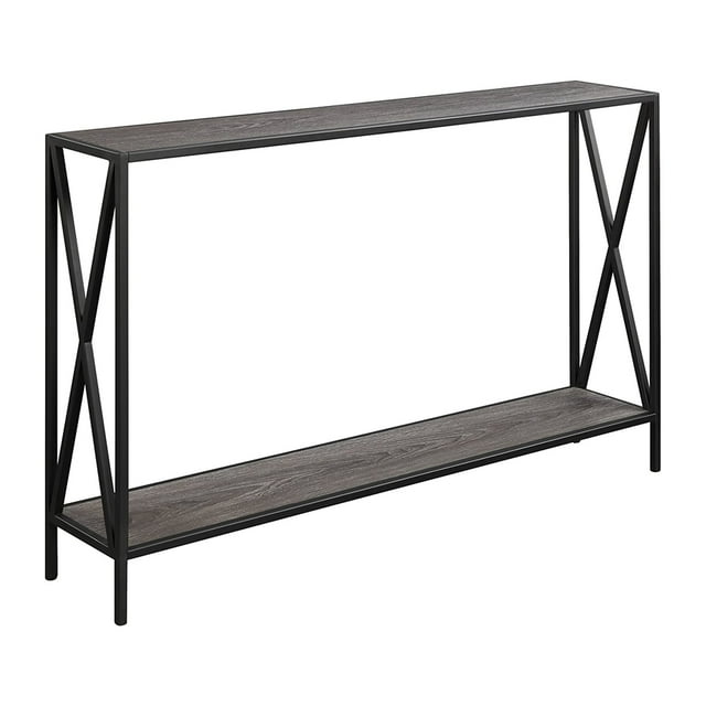 Convenience Concepts Tuscan Console Table w/ Bottom Shelf, Weathered Gray