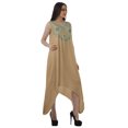 thumbnail image 3 of Moomaya Robe de Plage pour Femmes Sans Manches en Rayonne Unie à Ourlet Asymétrique pour Fête, 3 of 5