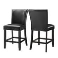 thumbnail image 2 of Home Square Faux Leather Counter Stool in Black - Set of 2, 2 of 8