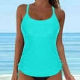 thumbnail image 3 of Women Tankini Top Only V Neck Swim Tops Tummy Bathing Suit Top No Bottom Tankini Tops For Women Swim Top Only Tummy Bathing Suit Twist Front Top No Bottom Swimwear #01 Mint Green,L, 3 of 9