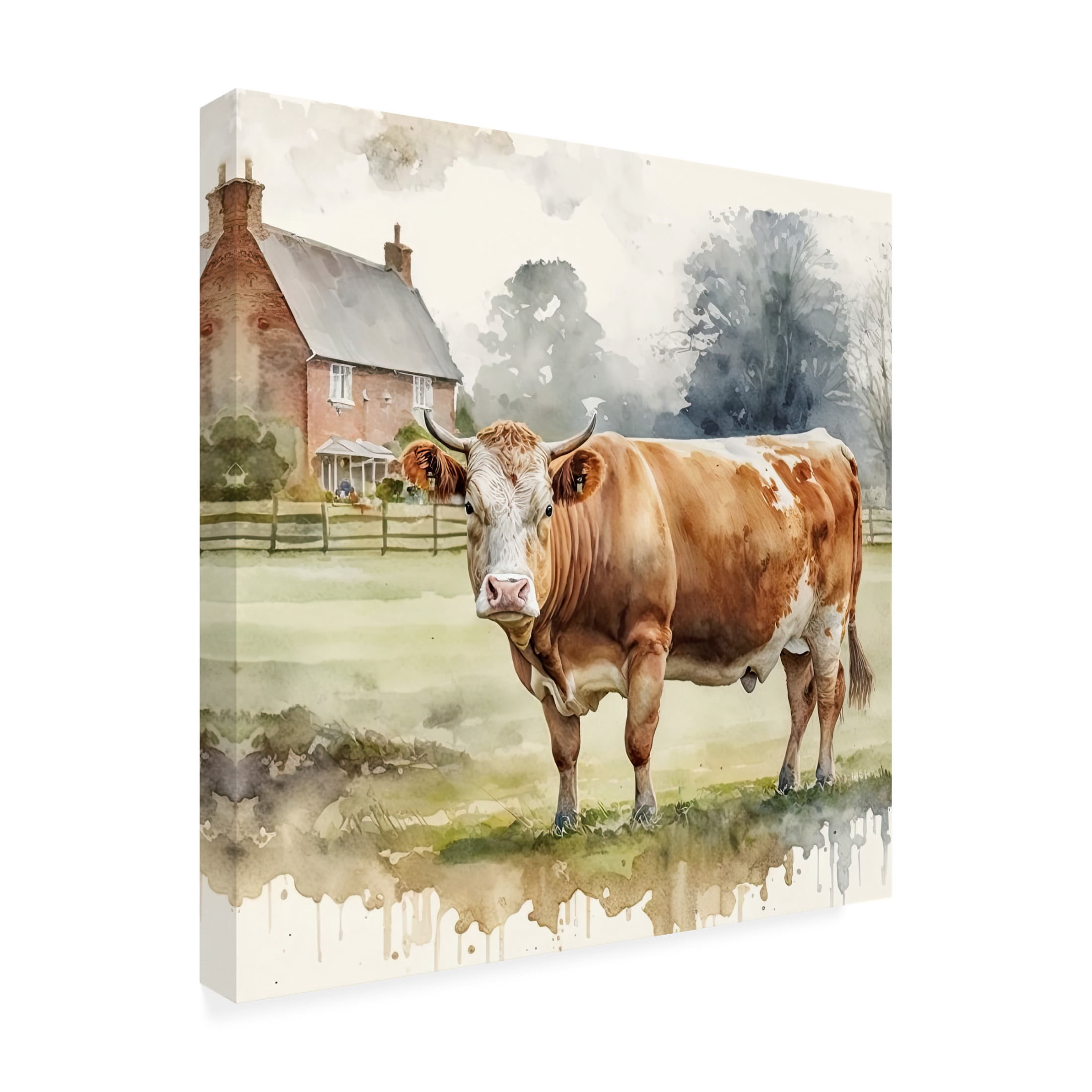 Canvas Wall Art - The Golden Valley 'At Home' Wall Art for Living Room, Bedroom, or Office Décor by Trademark Fine Art - 35 x 35 Inches