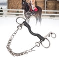 thumbnail image 4 of Horse Mouth Bit, Stainless Steel Snaffle Bit, All Purpose Snaffle Bits With Hook And Binocular Chain, Loose Ring Snaffle Horse Racing Accessory For Outdoor Training, 4 of 8