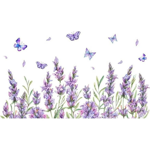 1Set 2pcs/set PVC Wall Stickers Wall Decoration Flower 900x390mm