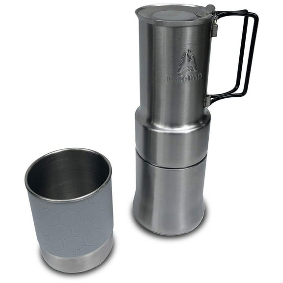 nCamp Portable Stainless Steel Outdoor Camping Espresso Style Café Coffee Maker