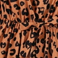 thumbnail image 4 of PatPat Family Matching Dresses Brown Women XL Mommy and Me Allover Leopard Print Bow Side Decor Flutter-sleeve Wrap Dresses, Women Dress, 4 of 12