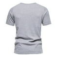 thumbnail image 4 of YLSDY Men's Cotton Short & Long Sleeve Henley T-Shirt Performance Activewear Available in Big & Tall Sports Shirts Gray XL, 4 of 4