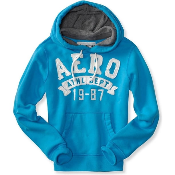 Aeropostale - Sudadera con capucha para hombre Aero Athl Dept 19-87, azul, grande
