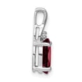 thumbnail image 2 of Auriga 14k White Gold Oval Garnet and Diamond Pendant for Women (L-17.25mm, W-7.1mm), 2 of 6