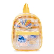WONDER NATION EB Wonder Nation Children's Gingham Print Clear Backpack and Accessories Set, Yellow, 100-Piece
