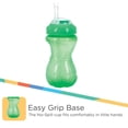 thumbnail image 3 of NUBY Paquete de 3 vasos para sorber para niños pequeños con pajita flexible sin derrames, vasos para niños pequeños a prueba de derrames con agarre fácil y firme, verde, azul, aguamarina, 3 of 5