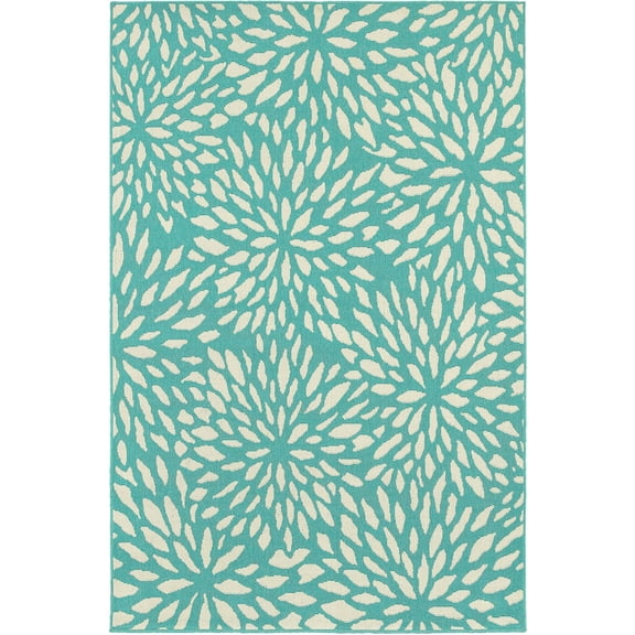 Oriental Weavers Meridian Area Rug 1506L Blue Leaves Petals 1' 10" x 2' 10" Rectangle