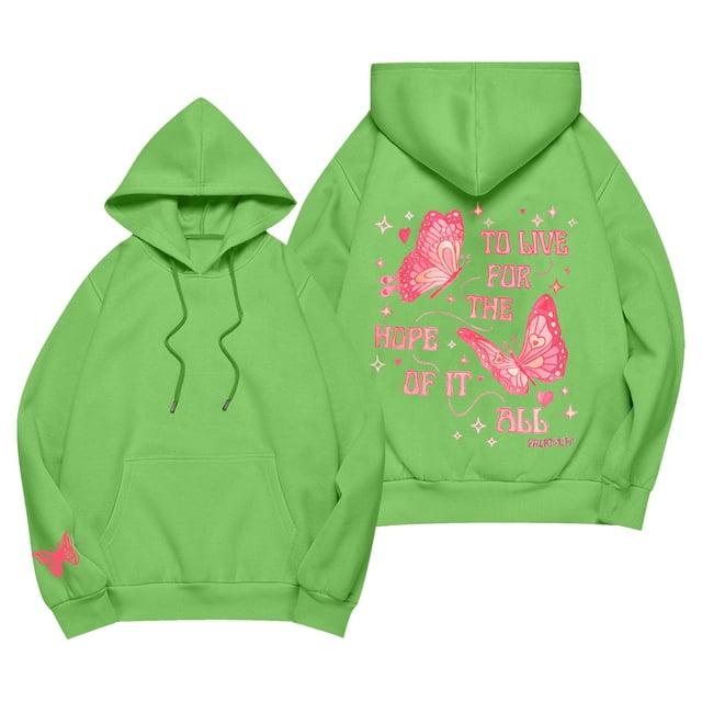 Graphic Hoodie for Women 2024 Cute Preppy Sweatshirt Long Sleeve Drawstring Pullover Tops with Pockets