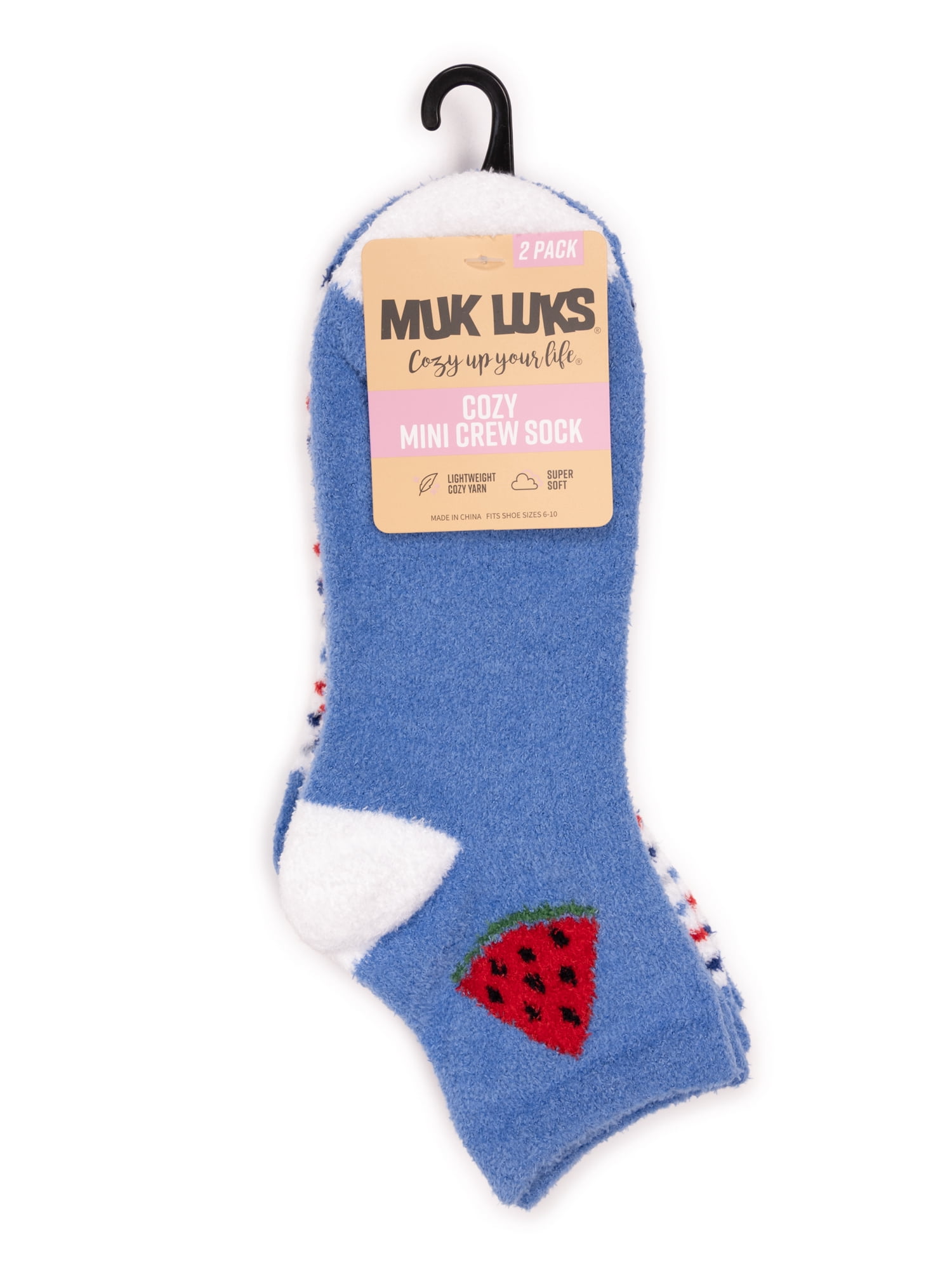 MUK LUKS Women's Cozy Novelty Socks, 2-Pack