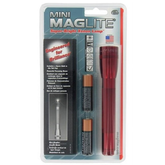 Maglite Plaquette Thermoformée Mini Maglite Aa Combo Pack Rouge