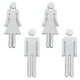 thumbnail image 1 of 12cm/20cm Silver Facility Identification Signs 4 Pcs Self-adhesive Restroom Sign Men And Women Sign20cm 2 pairs, 1 of 5