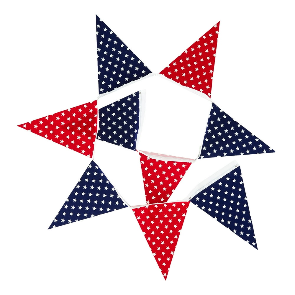 Way To Celebrate Patriotic Red, White & Blue Pennant Banner, 72inches